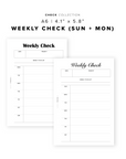 PR349 - Weekly Check / WO1P - Printable Insert