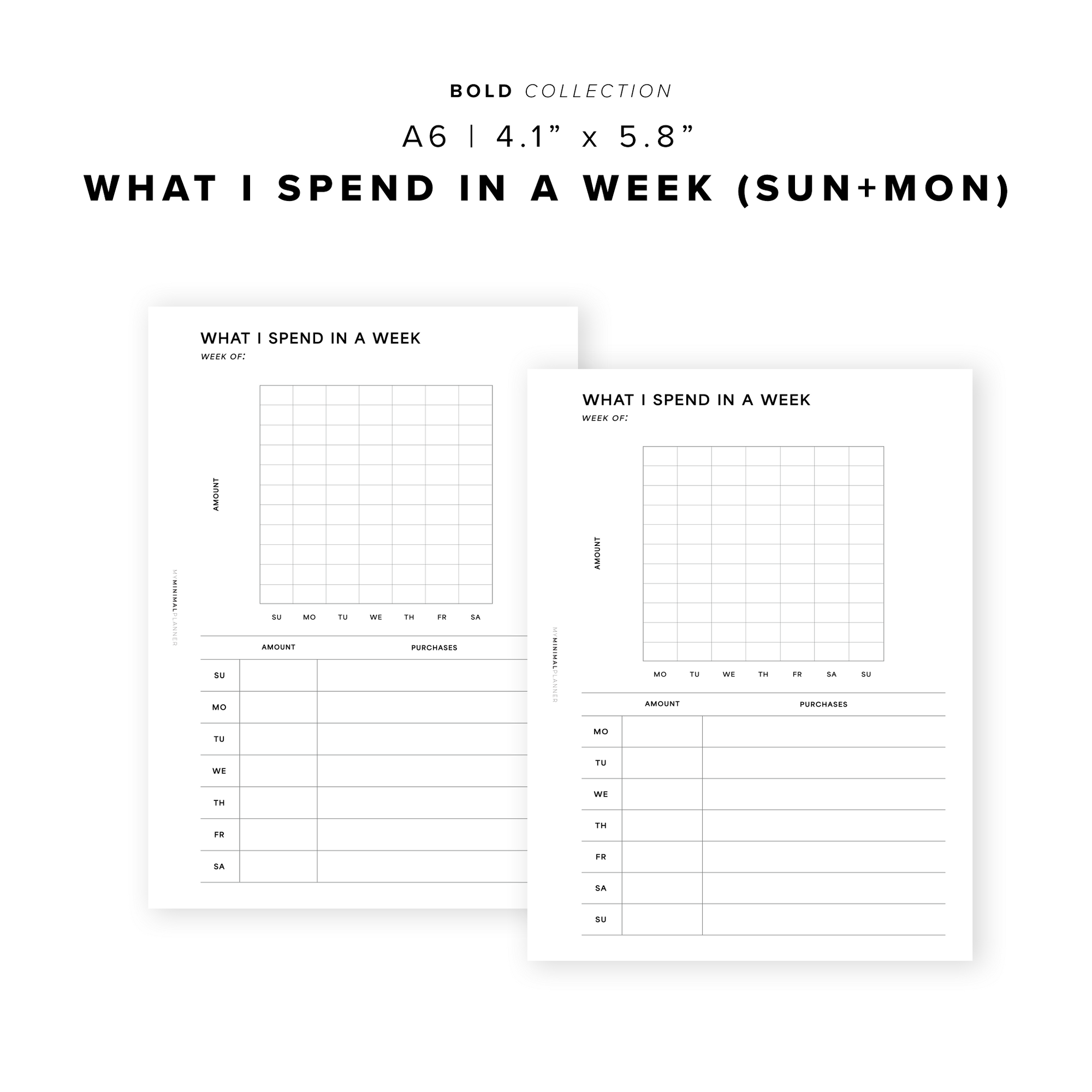 PR223 - What I Spend in a Week - Printable Insert