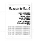PRD266 - Bangtan is Back Newspaper V7 - Printable Dashboard