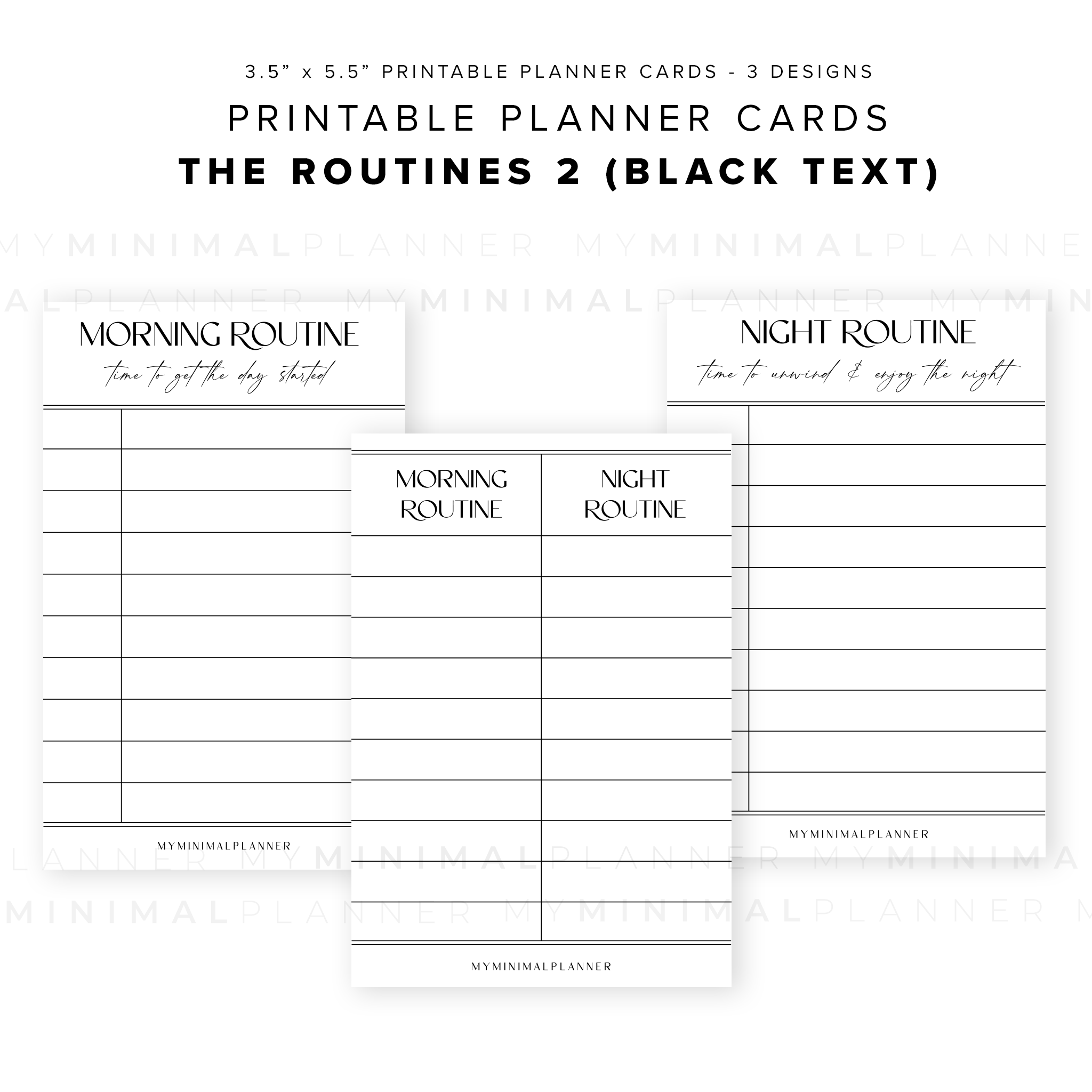 PPC22 - The Routines 2 - Printable Planner Cards