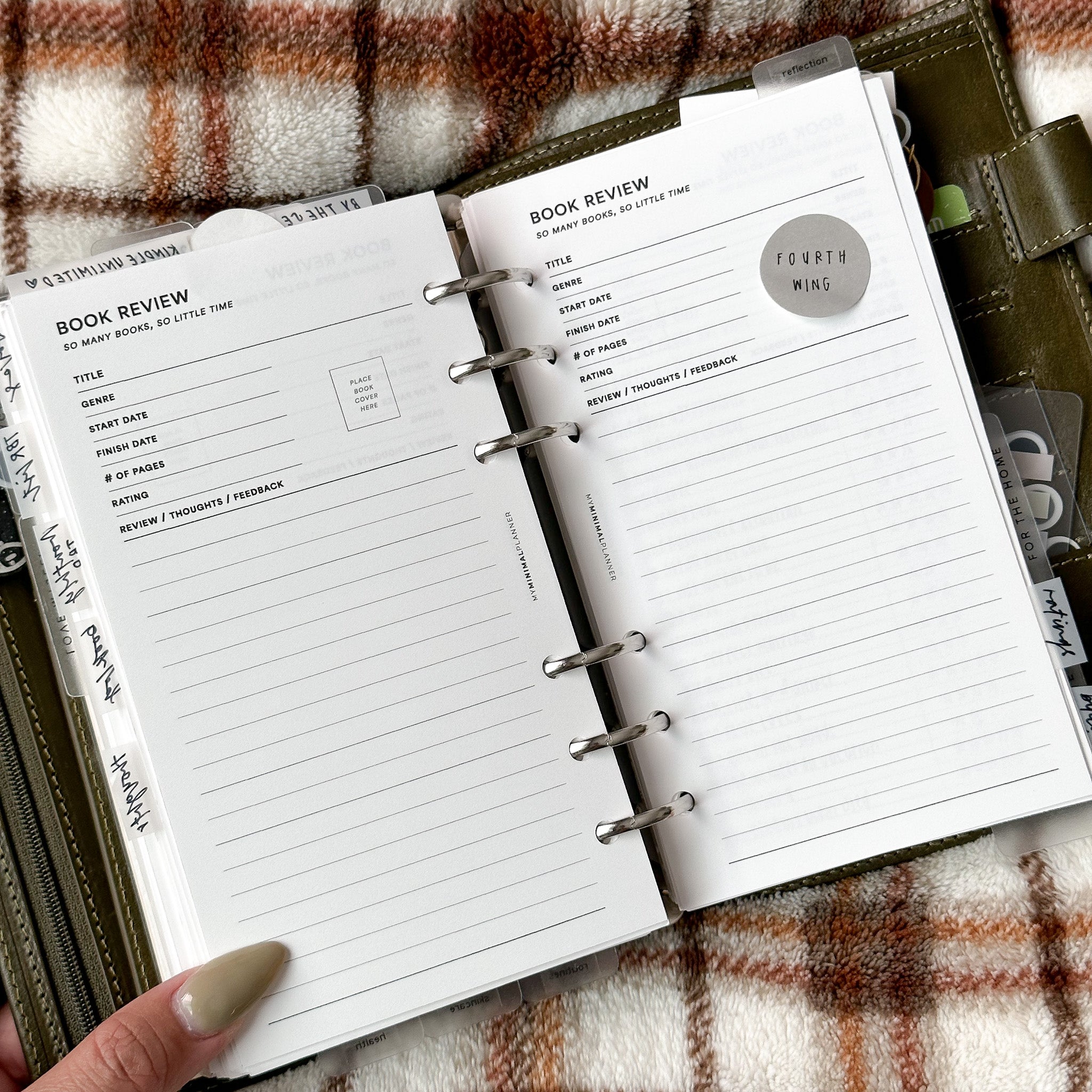 PR203 - Bookish Review V2 - Printable Insert – My Minimal Planner