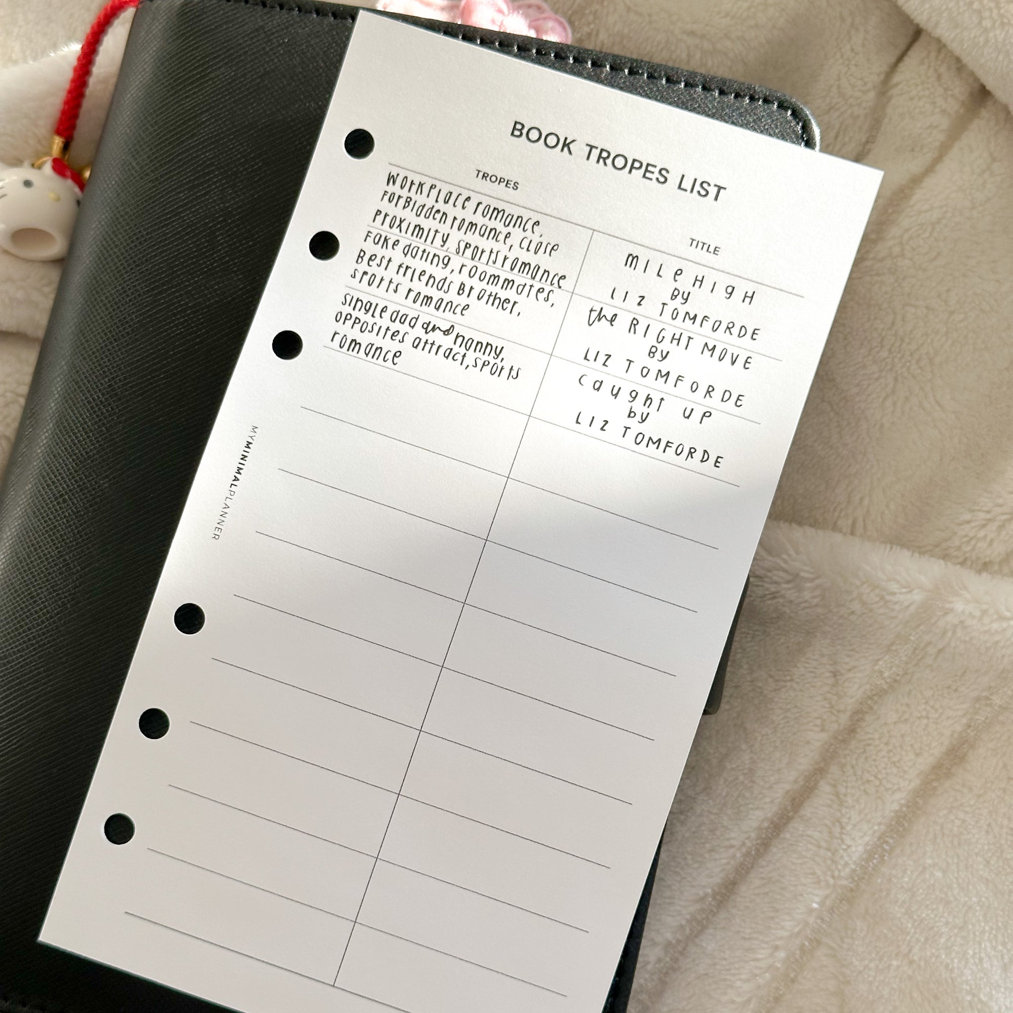 PR291 - Book Tropes - Printable Insert – My Minimal Planner