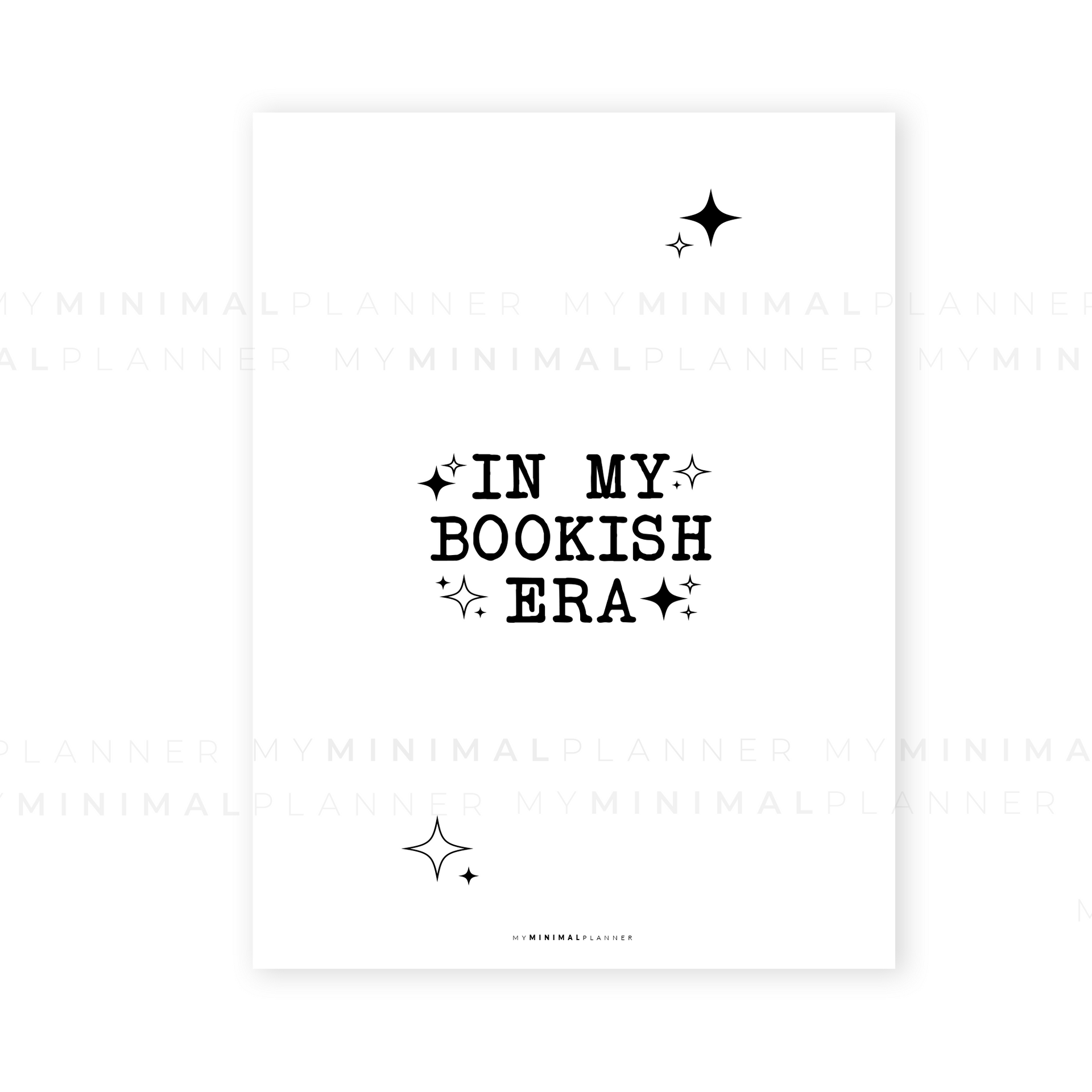 Prd203 Bookish Era Printable Dashboard My Minimal Planner