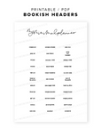 PRS03 - Bookish Headers - Printable Stickers