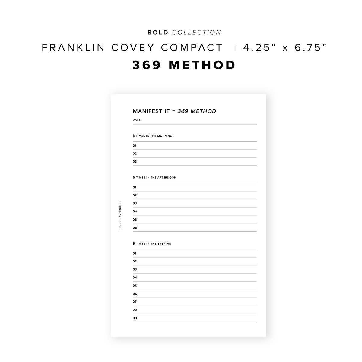 PR246 - 369 Manifest Method - Printable Insert – My Minimal Planner
