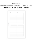 PR290 - 4DO1P / 4 days on one page - Printable Insert