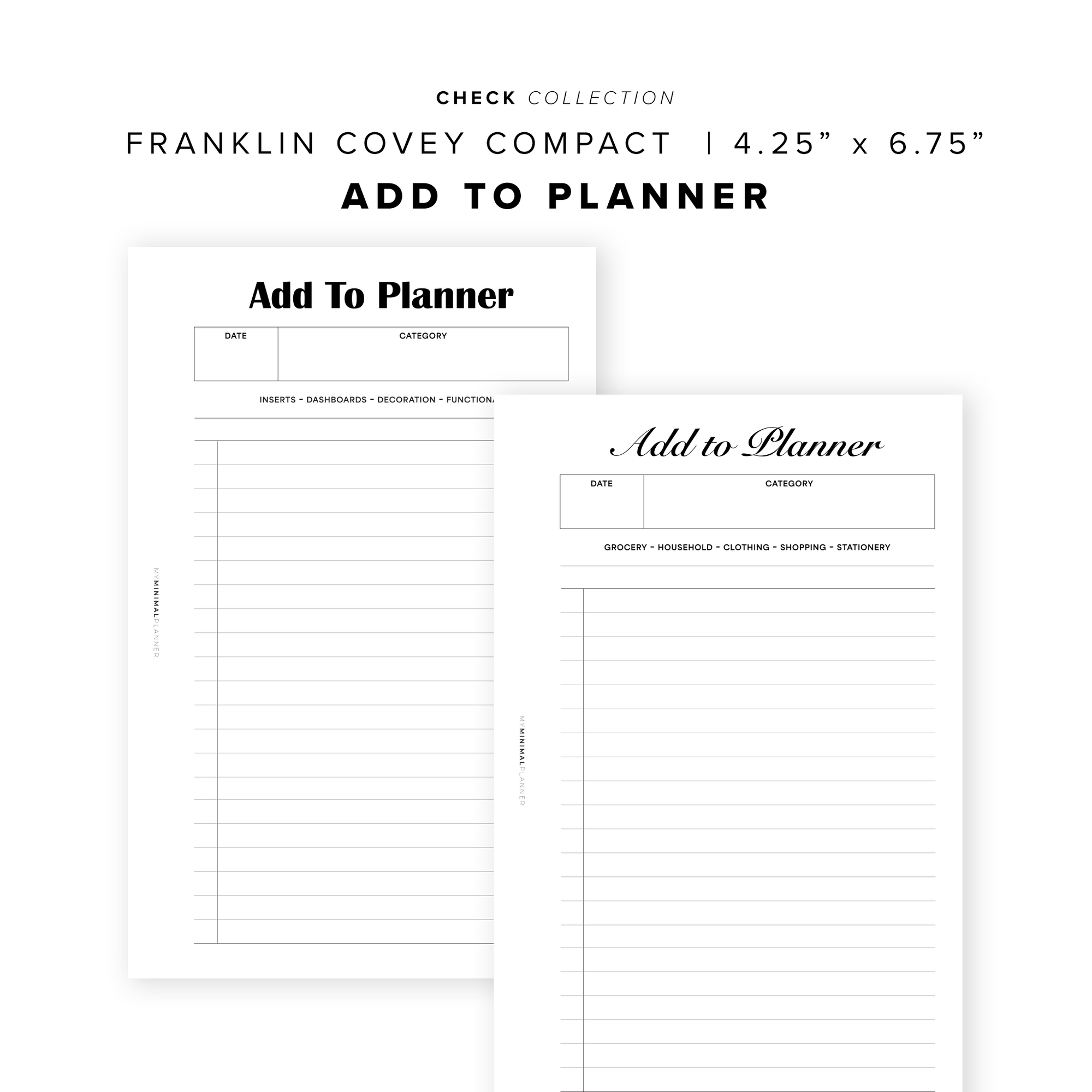 PR356 - Add to Planner Check - Printable Insert