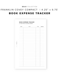 PR278 - Book Expense Tracker - Printable Insert