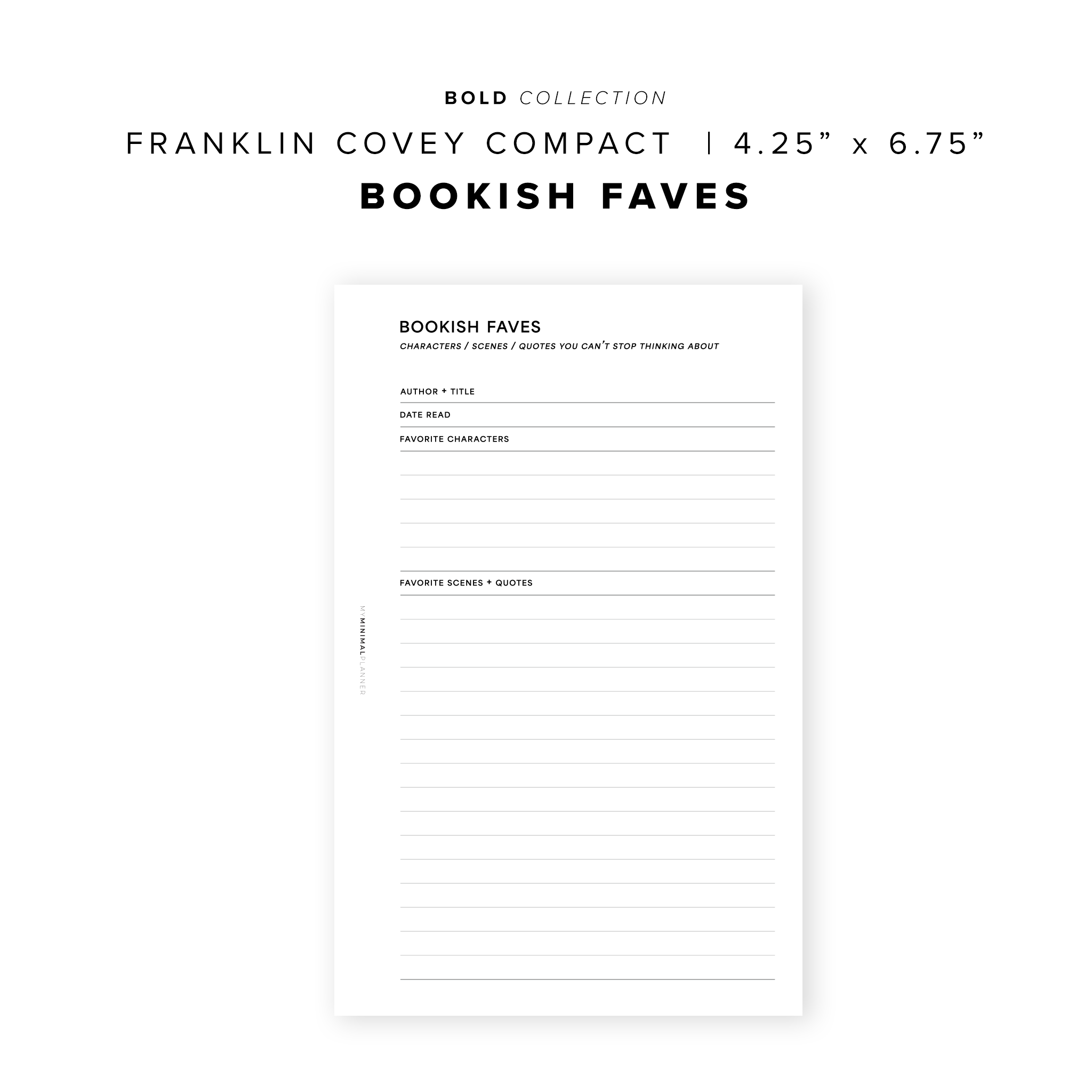 PR279 - Bookish Faves - Printable Insert