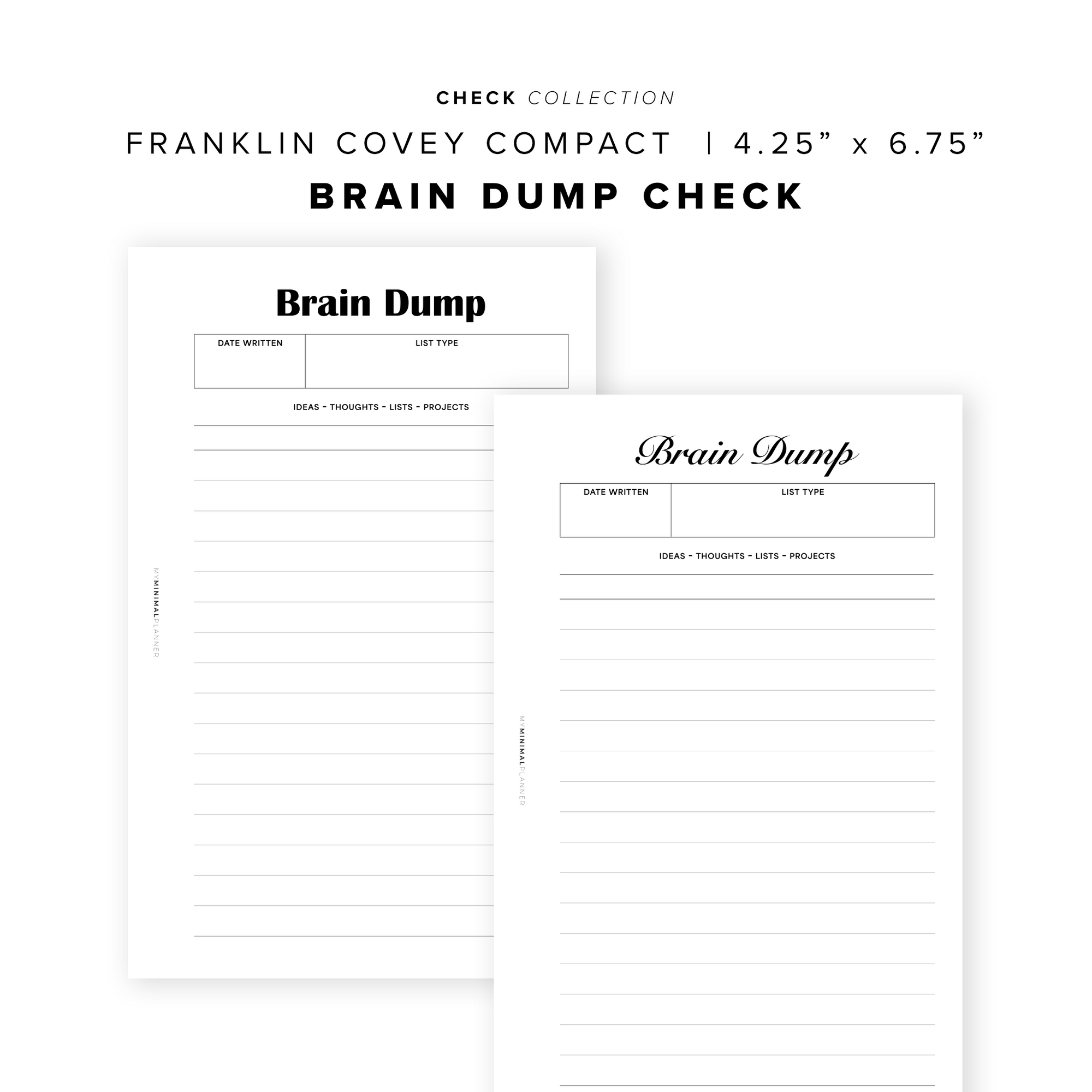 PR359 - Brain Dump Check - Printable Insert