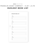 PR243 - Duology Book List - Printable Insert