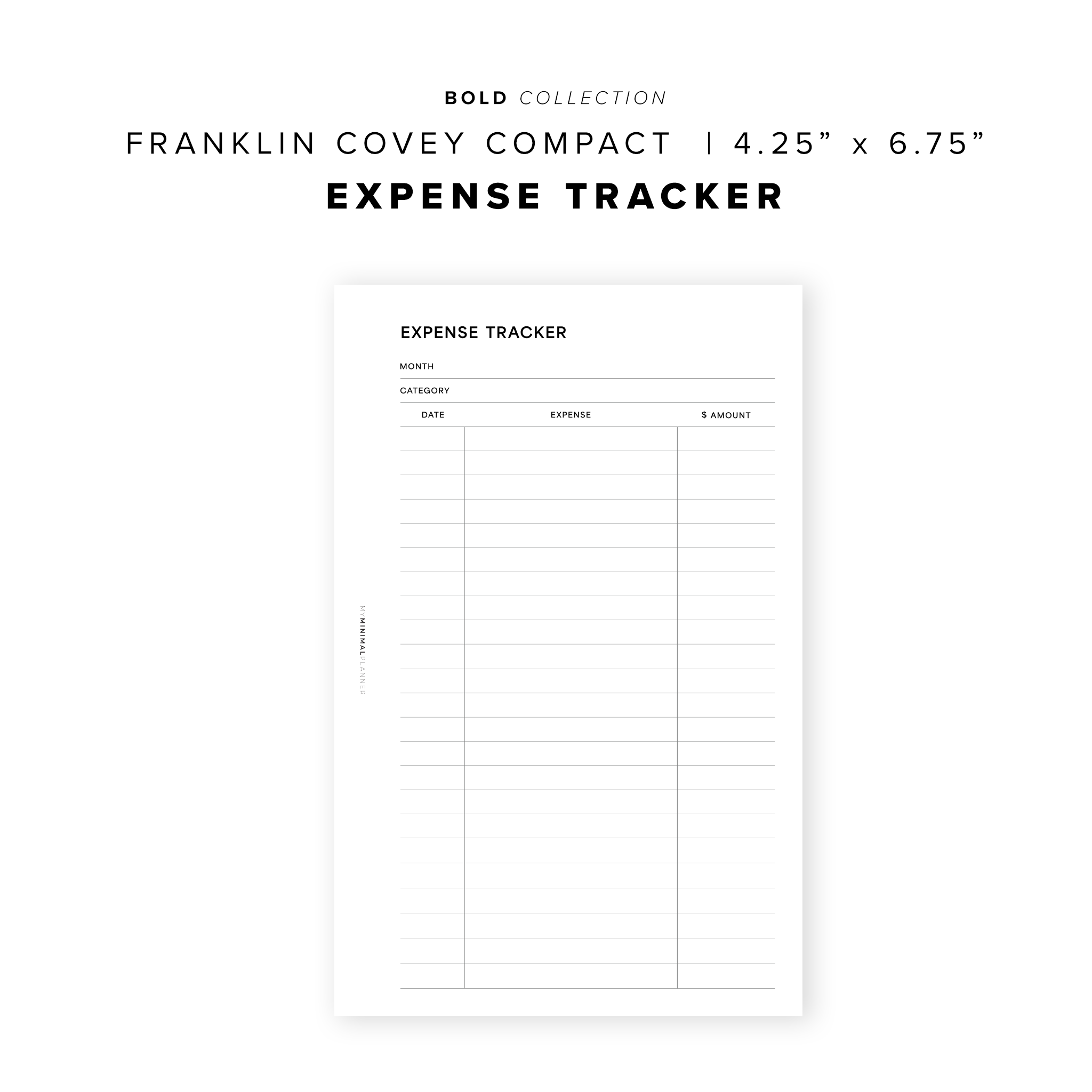 PR226 - Expense Tracker V3 - Printable Insert