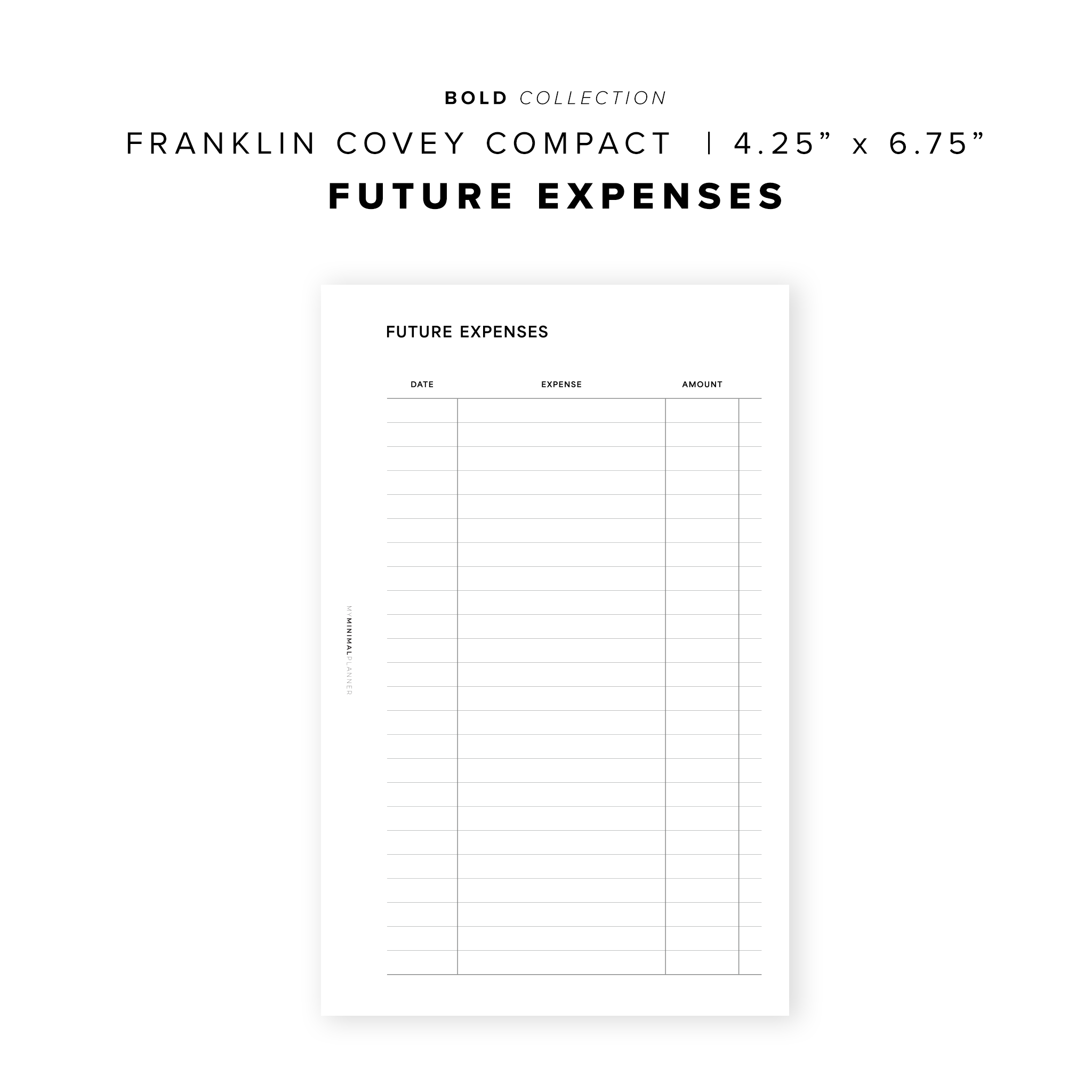 PR292 - Future Expenses - Printable Insert