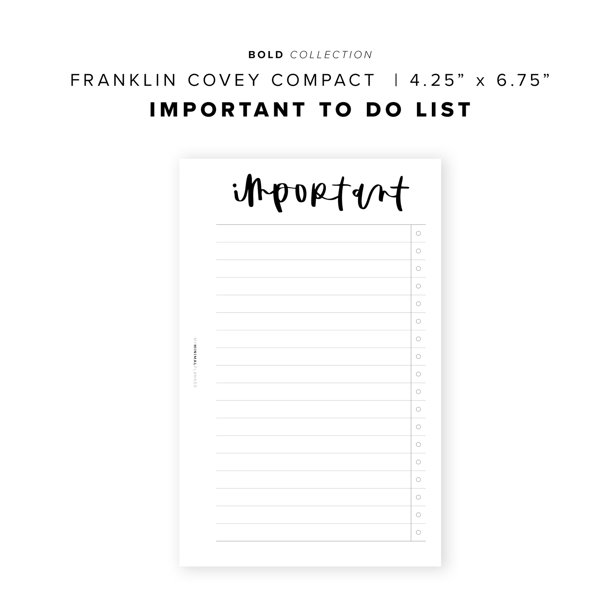 PR353 - Important To Do - Printable Insert