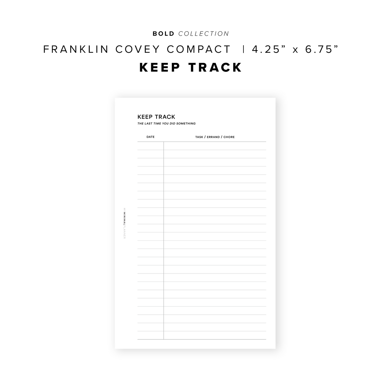 Keeping Track List.pdf PR247 - Keep Track - Printable Insert – My Minimal Planner