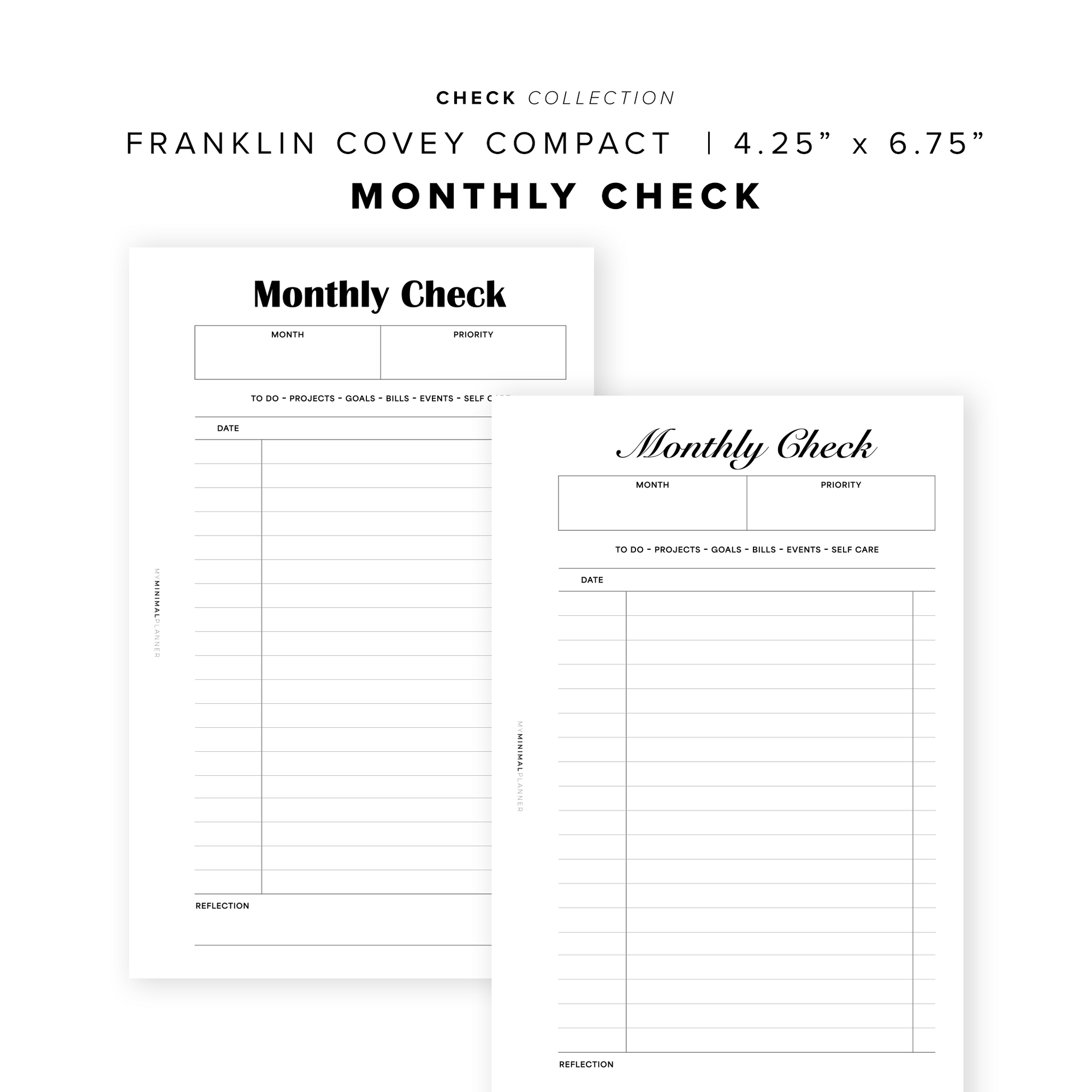 PR354 - Monthly Check - Printable Insert