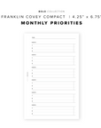 PR306 - Monthly Priorities - Printable Insert