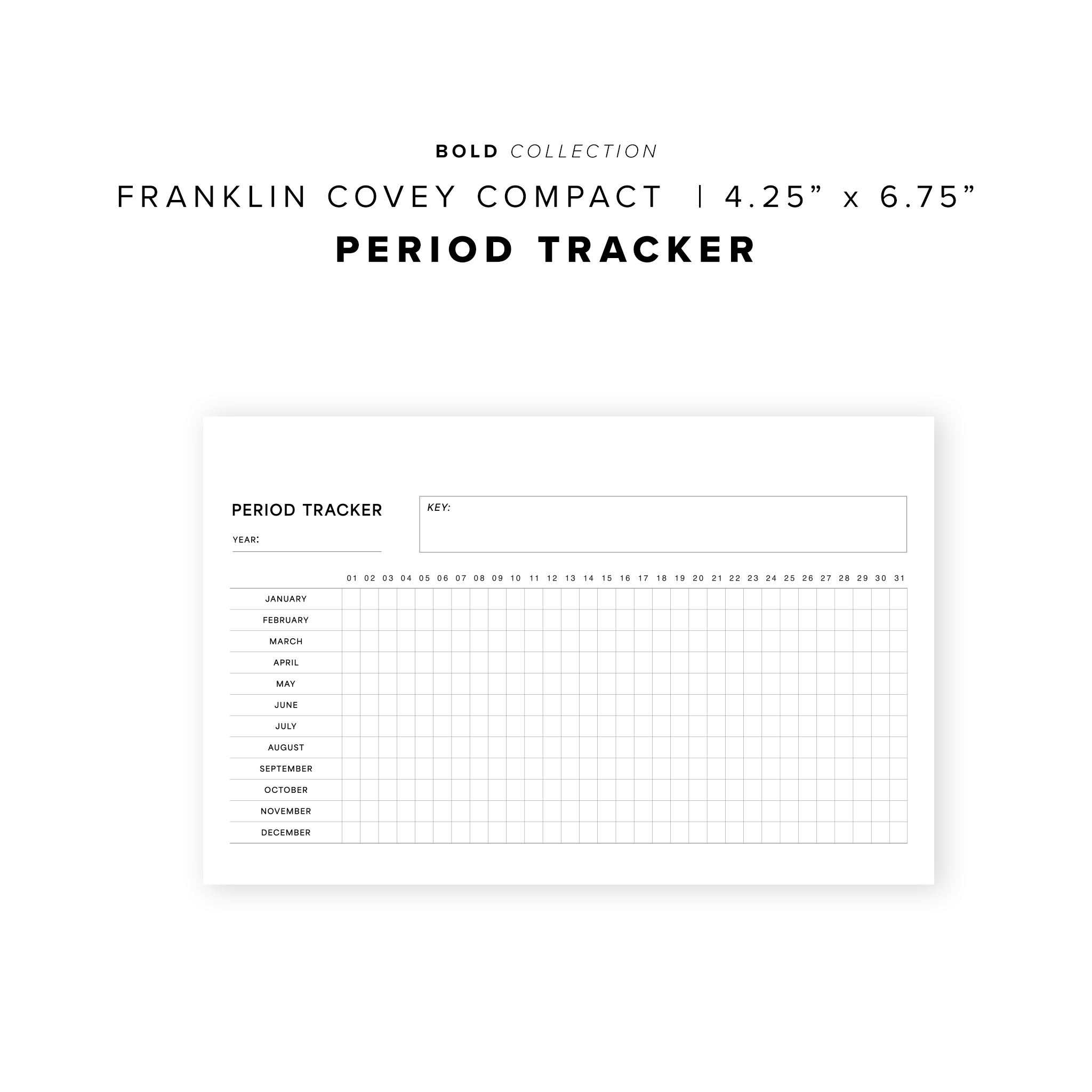 PR214 - Period Tracker - Printable Insert