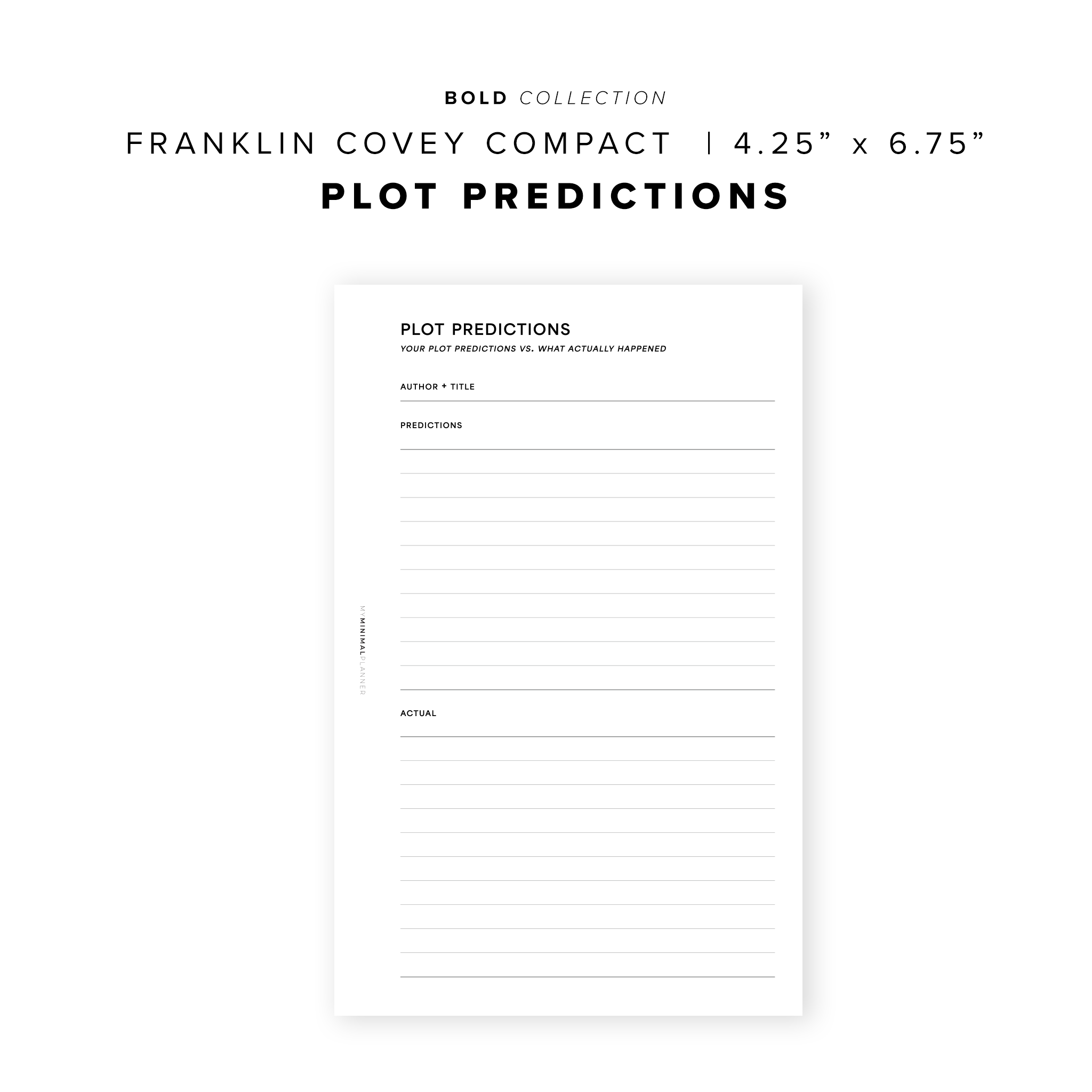 PR277 - Plot Predictions - Printable Insert