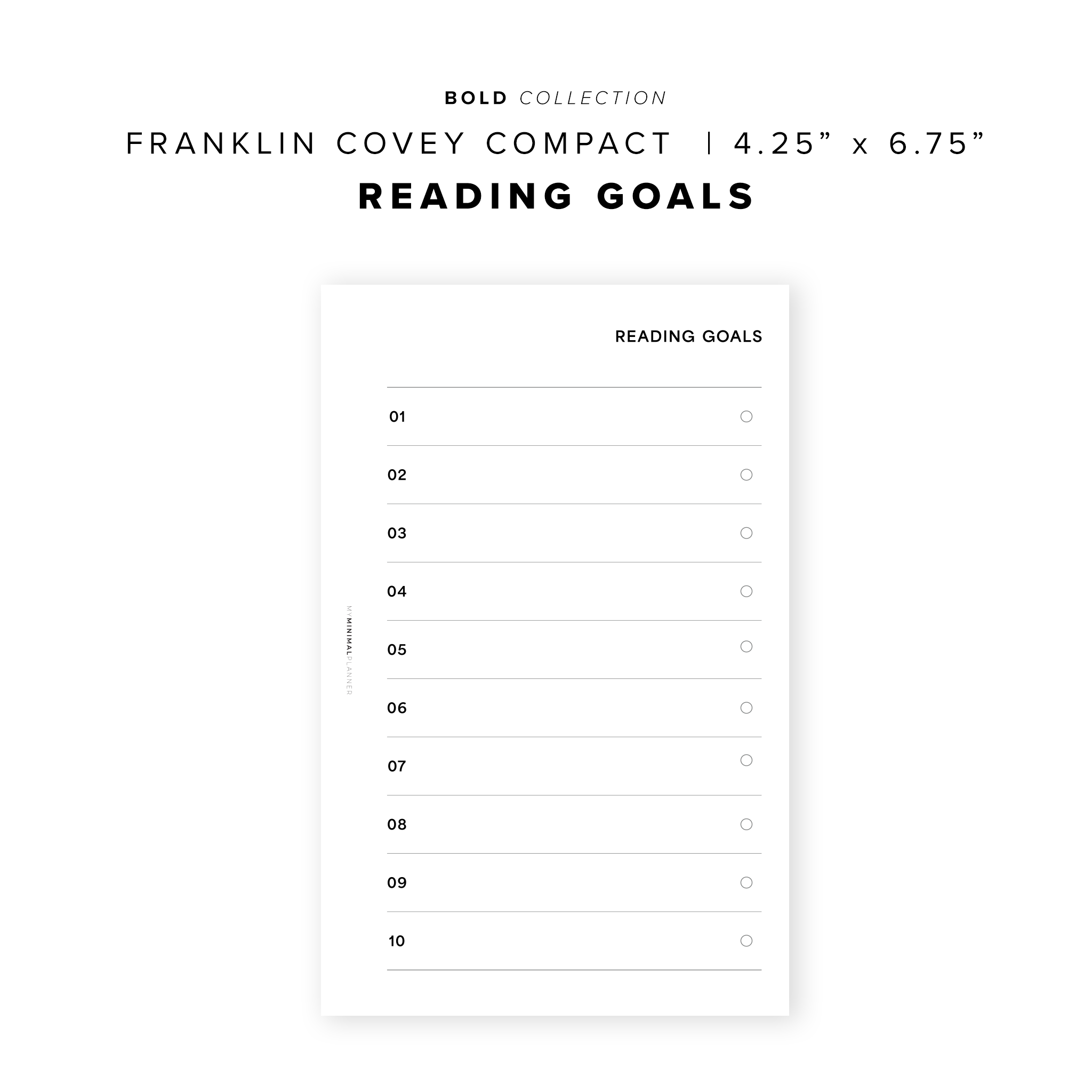 PR293 - Reading Goals - Printable Insert