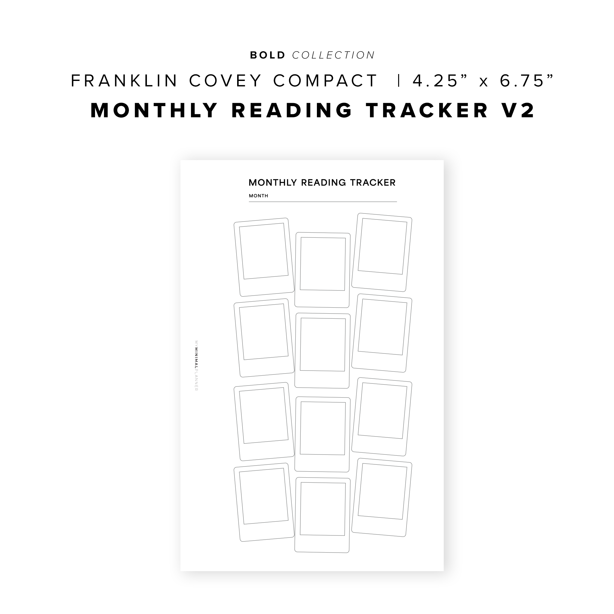 PR300 - Monthly Reading Tracker V2 - Printable Insert