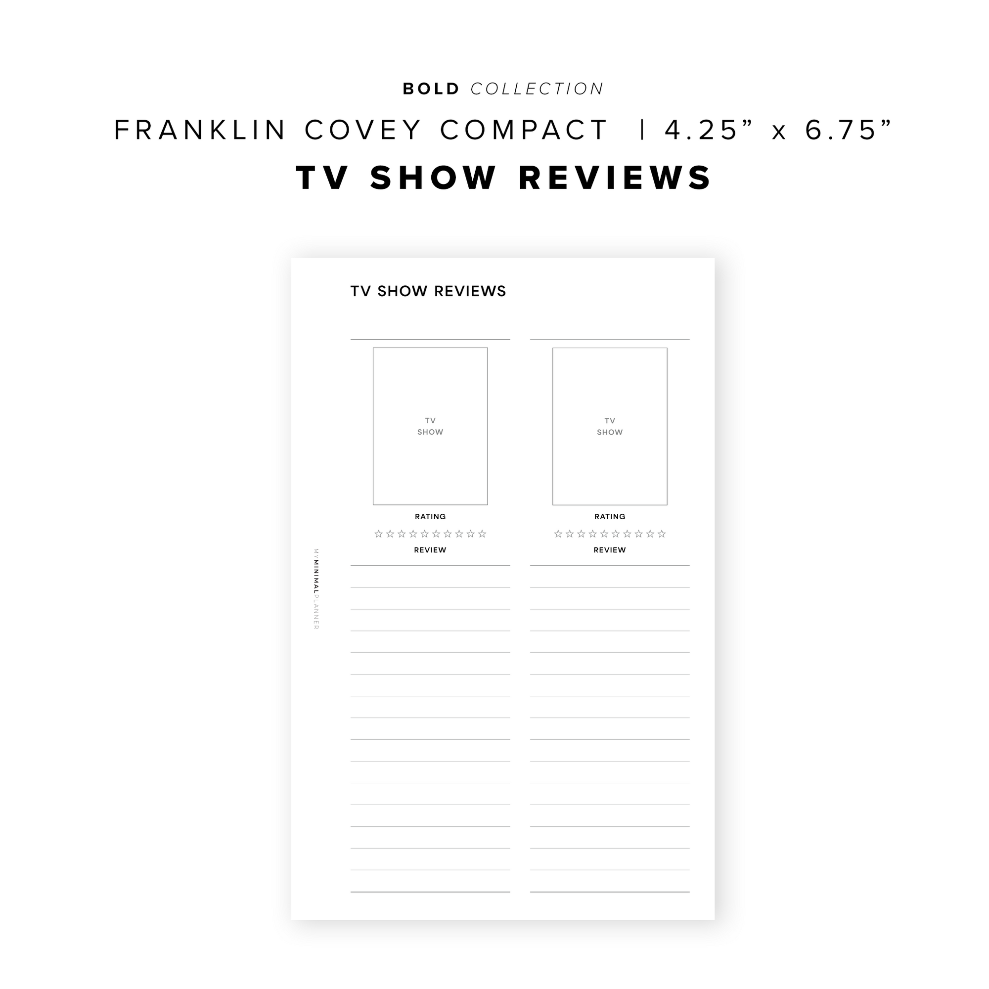 PR363 - TV Show Reviews - Printable Insert