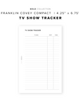 PR312 - TV Show Tracker - Printable Insert