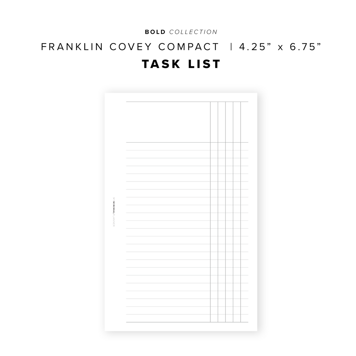 PR332 - Task List - Printable Insert – My Minimal Planner