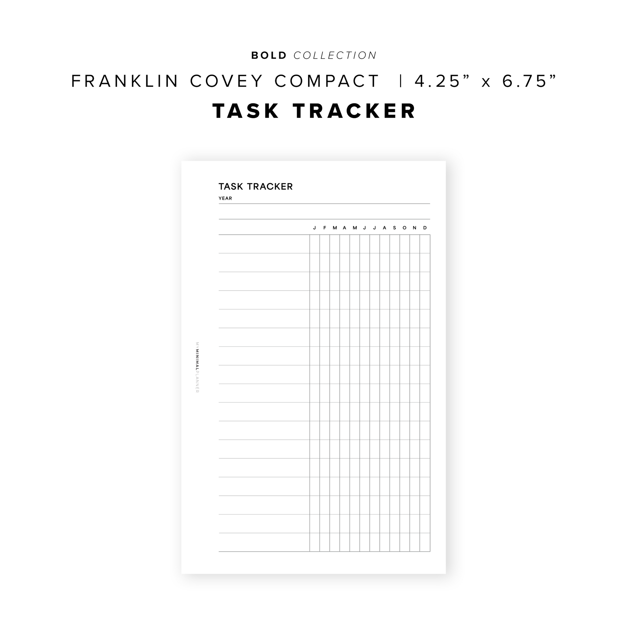 PR287 - Task Tracker - Printable Insert