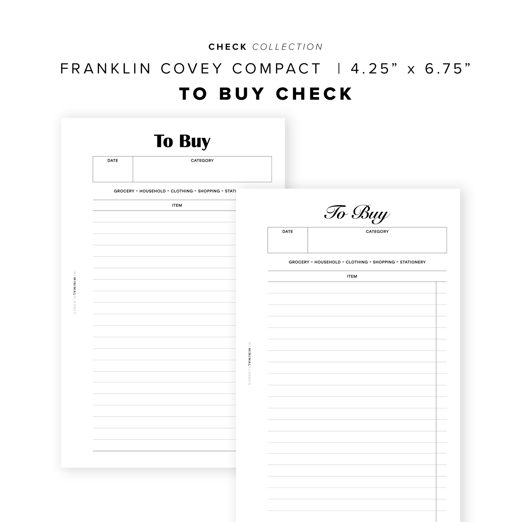 PR350 - To Buy Check - Printable Insert