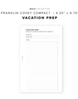 PR263 - Vacation Prep - Printable Insert
