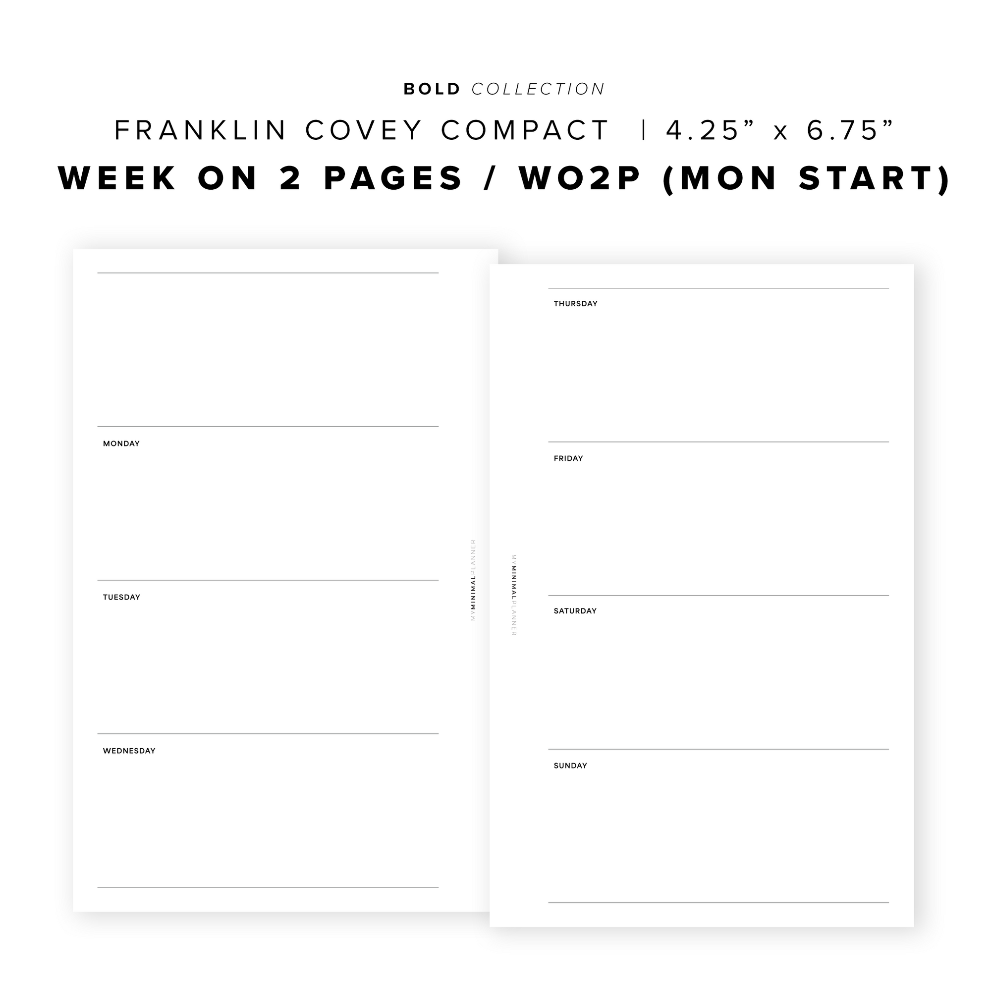 PR322 - Week on 2 Pages V3 (WO2P) - Printable Insert