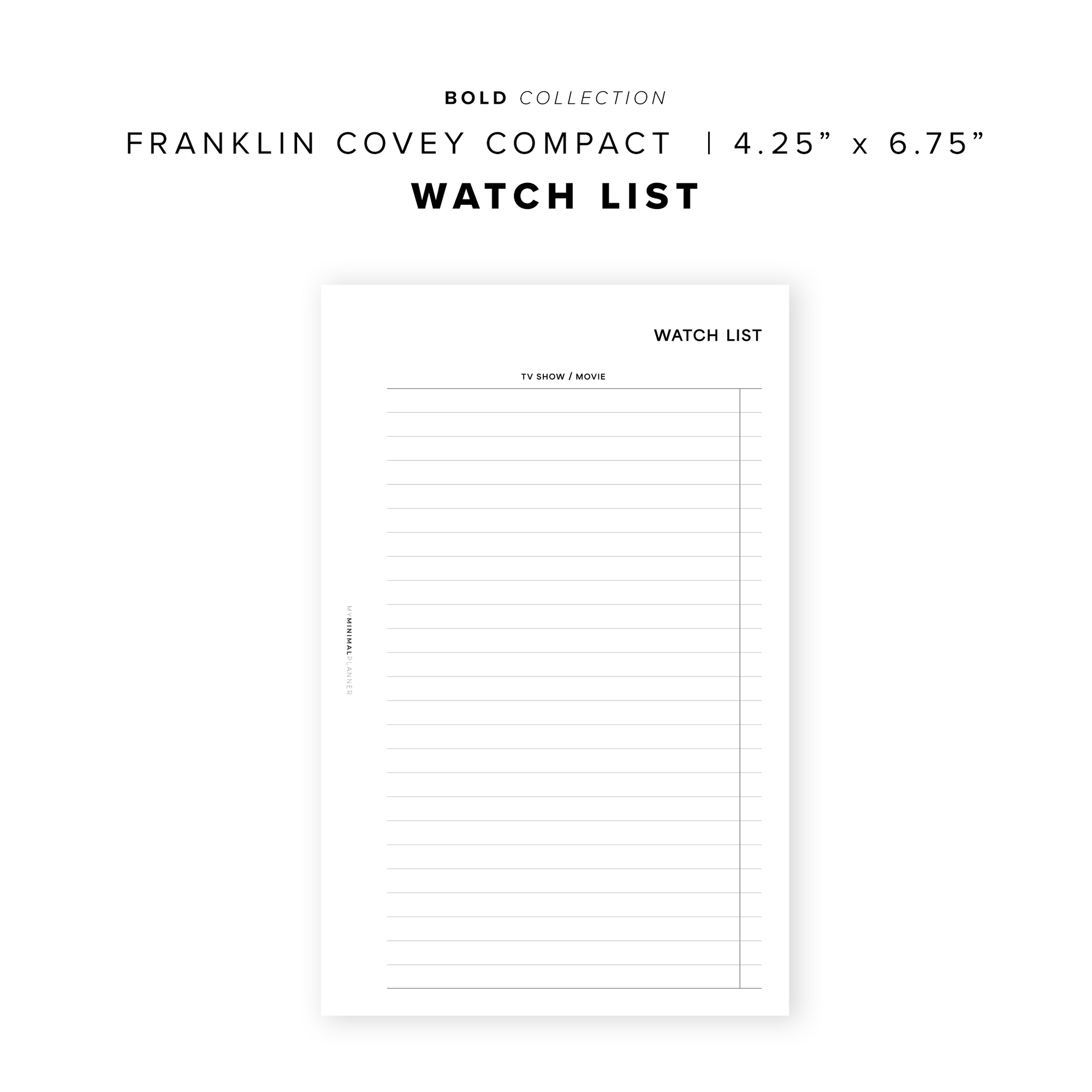 PR334 - Watchlist - Printable Insert