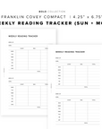 PR313 - Weekly Reading Tracker - Printable Insert