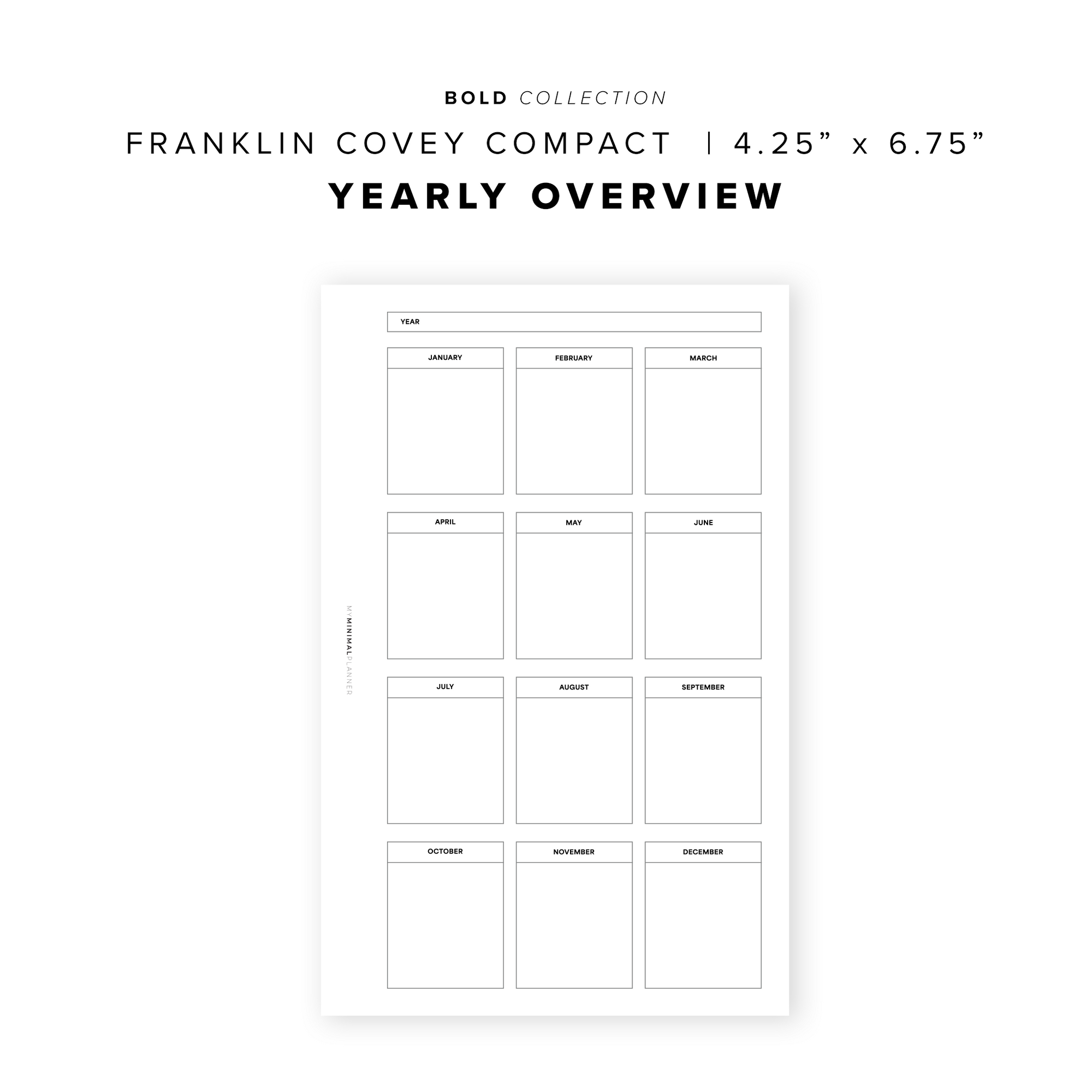 PR328 - Yearly Overview - Printable Insert