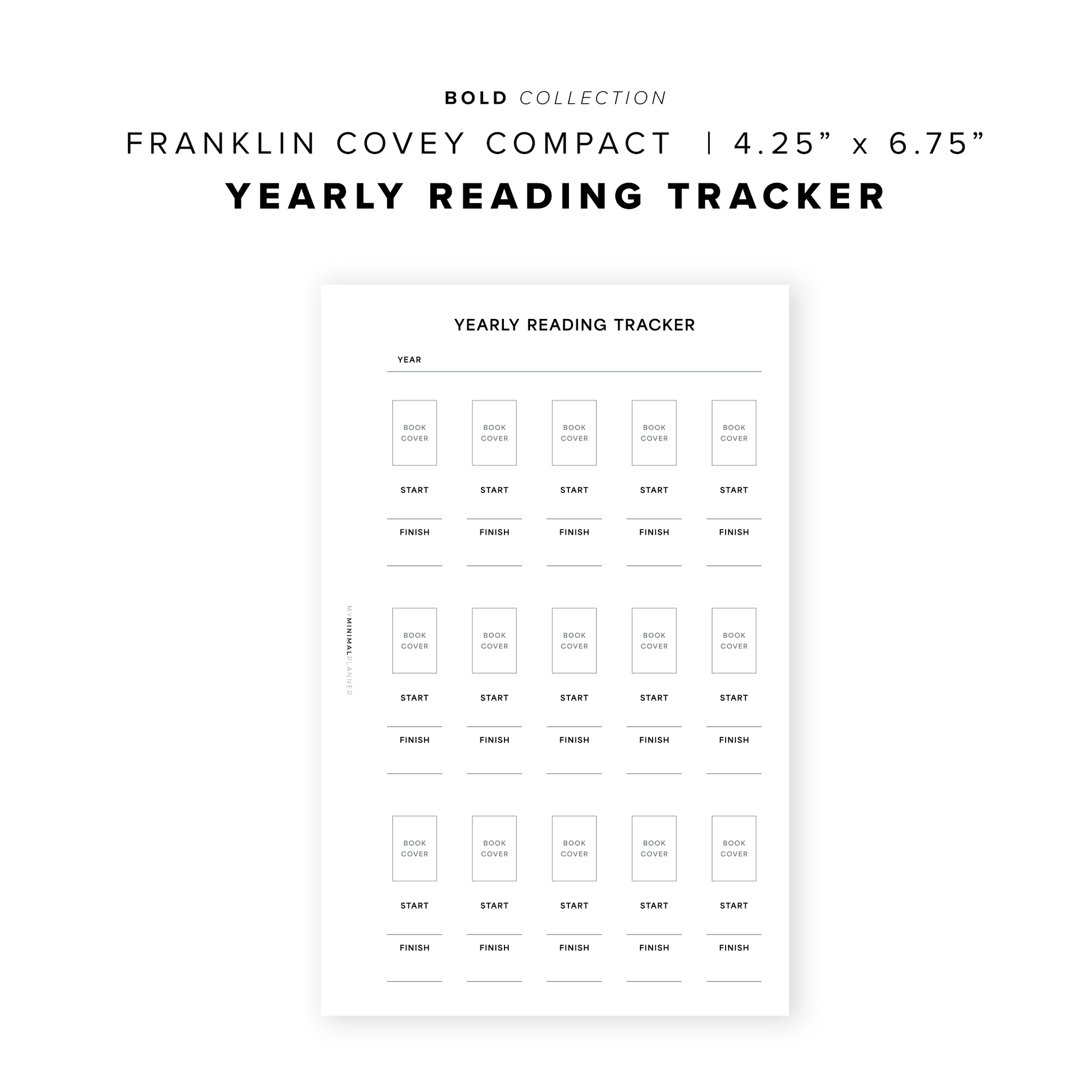 PR364 - Yearly Reading Tracker - Printable Insert