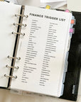 PRD199 - Finance Trigger List - Printable Dashboard