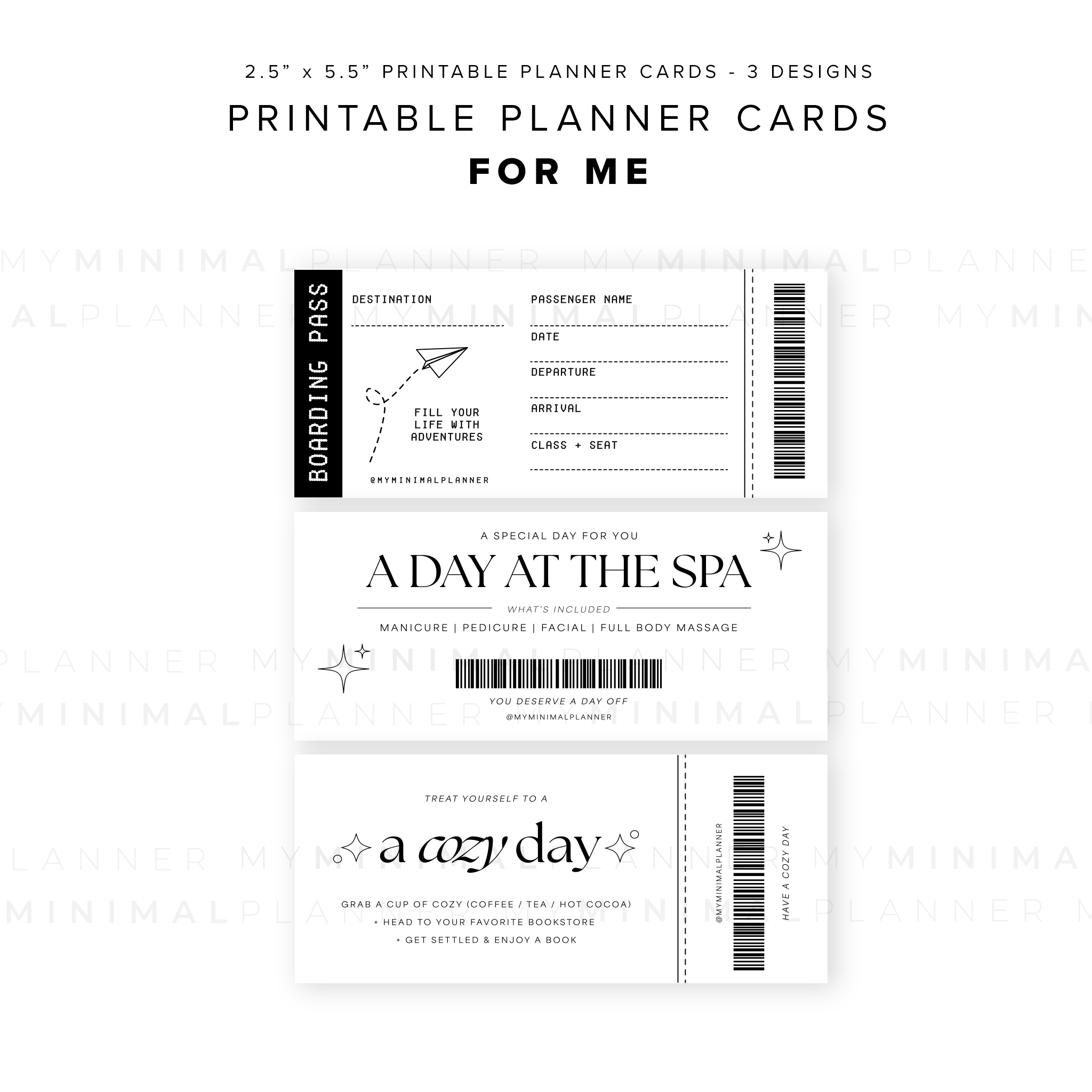 PPC27 - For ME - Printable Planner Cards