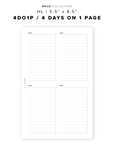 PR290 - 4DO1P / 4 days on one page - Printable Insert