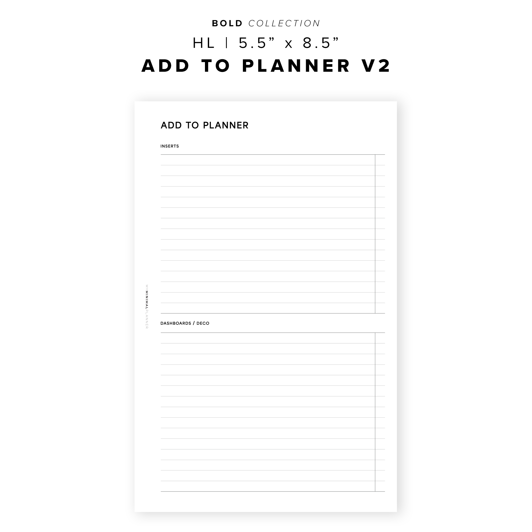 PR285 - Add to Planner V2 - Printable Insert