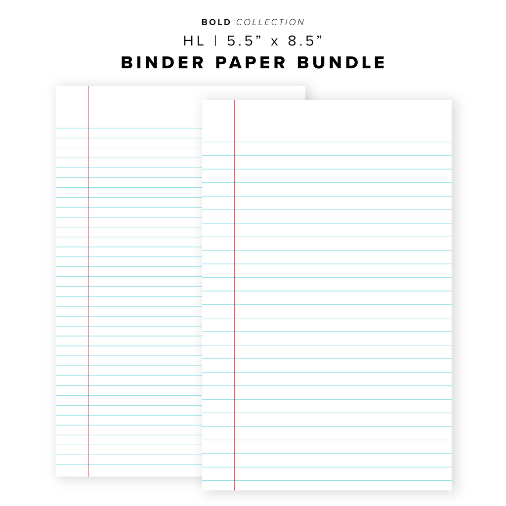 PR304 - Binder Paper Bundle - Printable Insert – My Minimal Planner