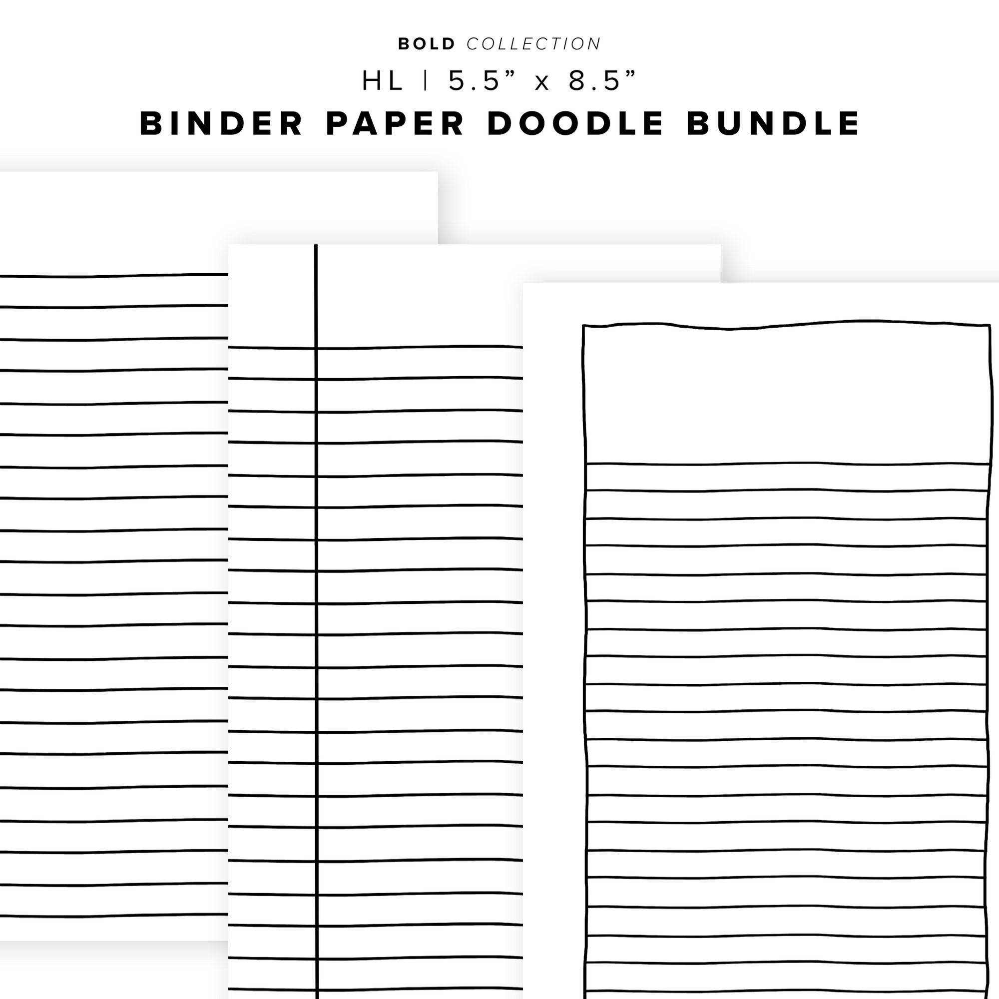 PR318 - Binder Paper Doodle Bundle - Printable Insert – My Minimal Planner