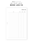 PR294 - Book Log V2 - Printable Insert