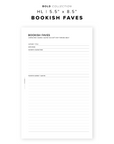 PR279 - Bookish Faves - Printable Insert