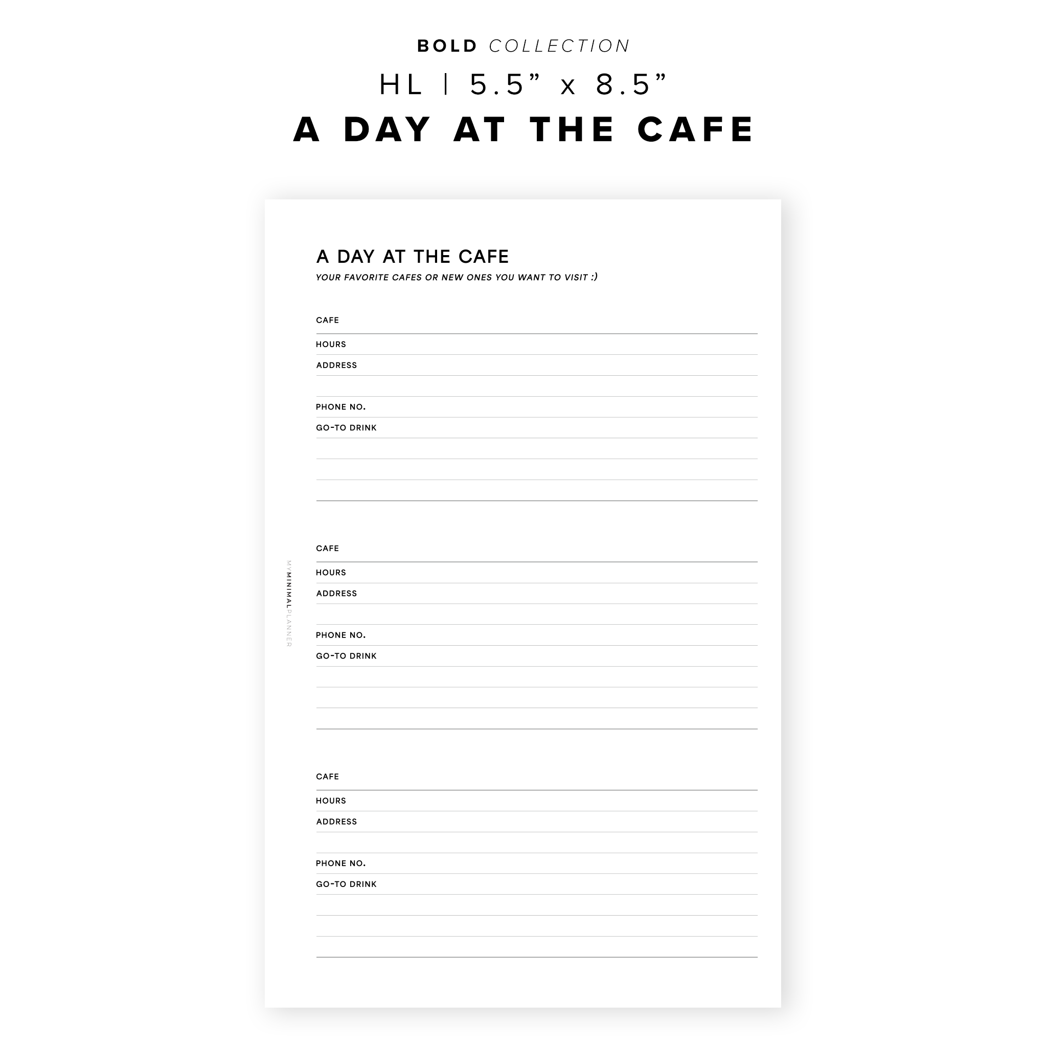 PR289 - Day at the Cafe - Printable Insert