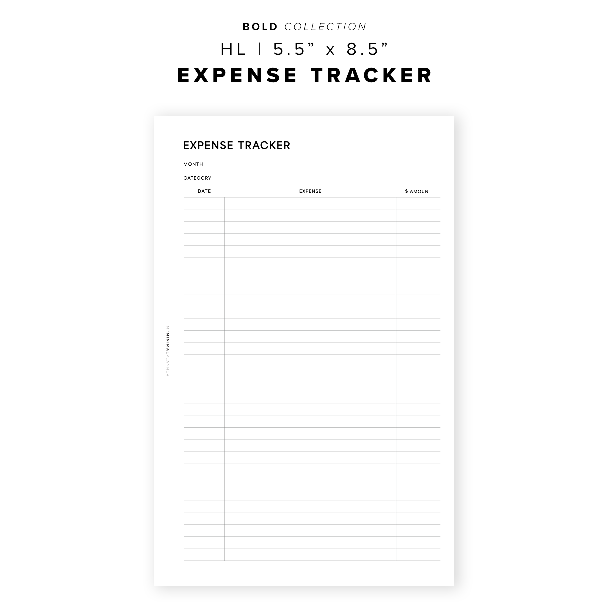 PR226 - Expense Tracker V3 - Printable Insert