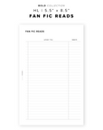 PR264 - Fan Fic Reads - Printable Insert