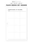 PR217 - Fave Books by Genre - Printable Insert