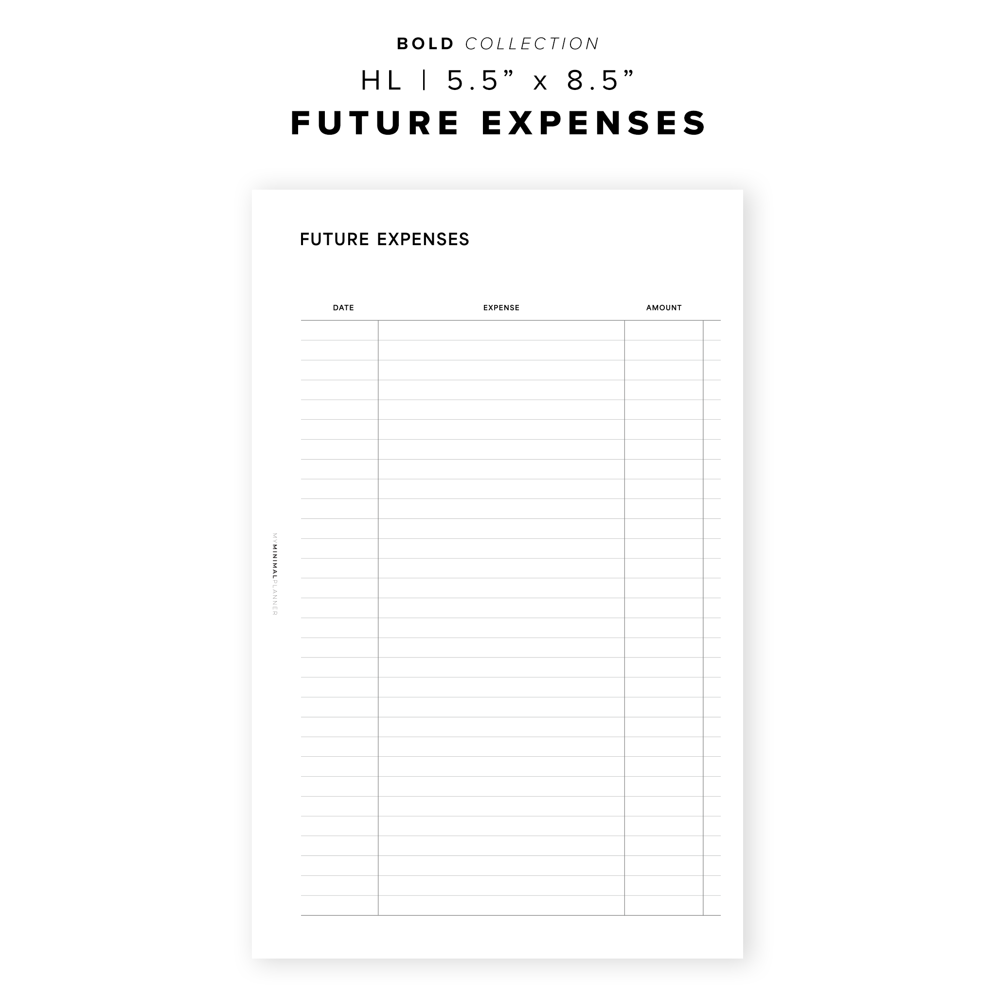 PR292 - Future Expenses - Printable Insert