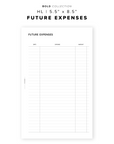 PR292 - Future Expenses - Printable Insert